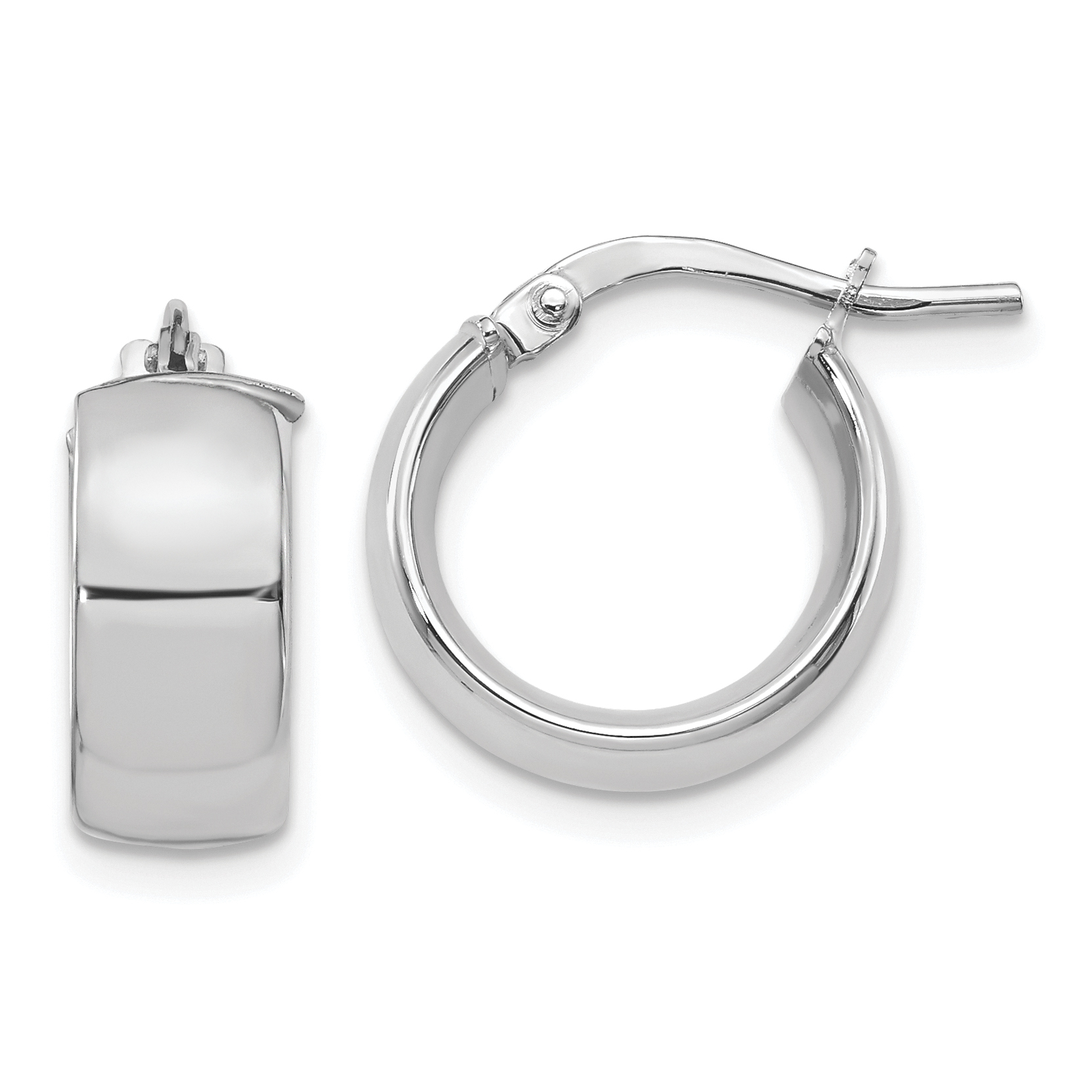 Jewels By Lux Leslie's 14K White Gold Polished Hoop Earrings 
